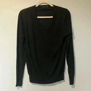 Liu Jo uomo viscose lyocell silk blend  black v neck sweater